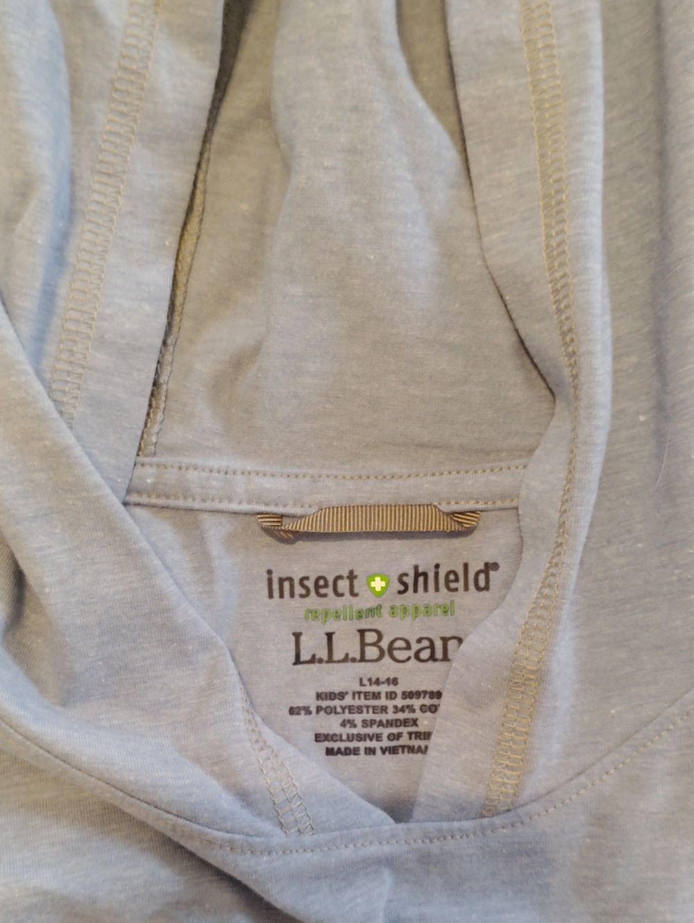 L.L. Bean Kid’s Light Gray Crewneck Insect Shield Sweater